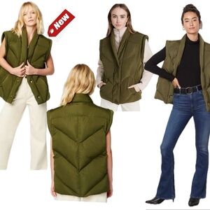 Blanknyc green matcha latte puffer vest Sz S NWT